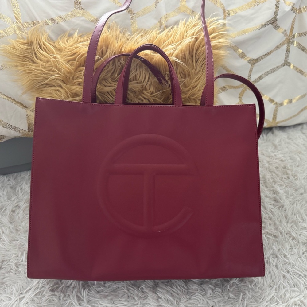 Telfar OxBlood Tote Bag with Embossed Logo SOLD OUT IN STORE